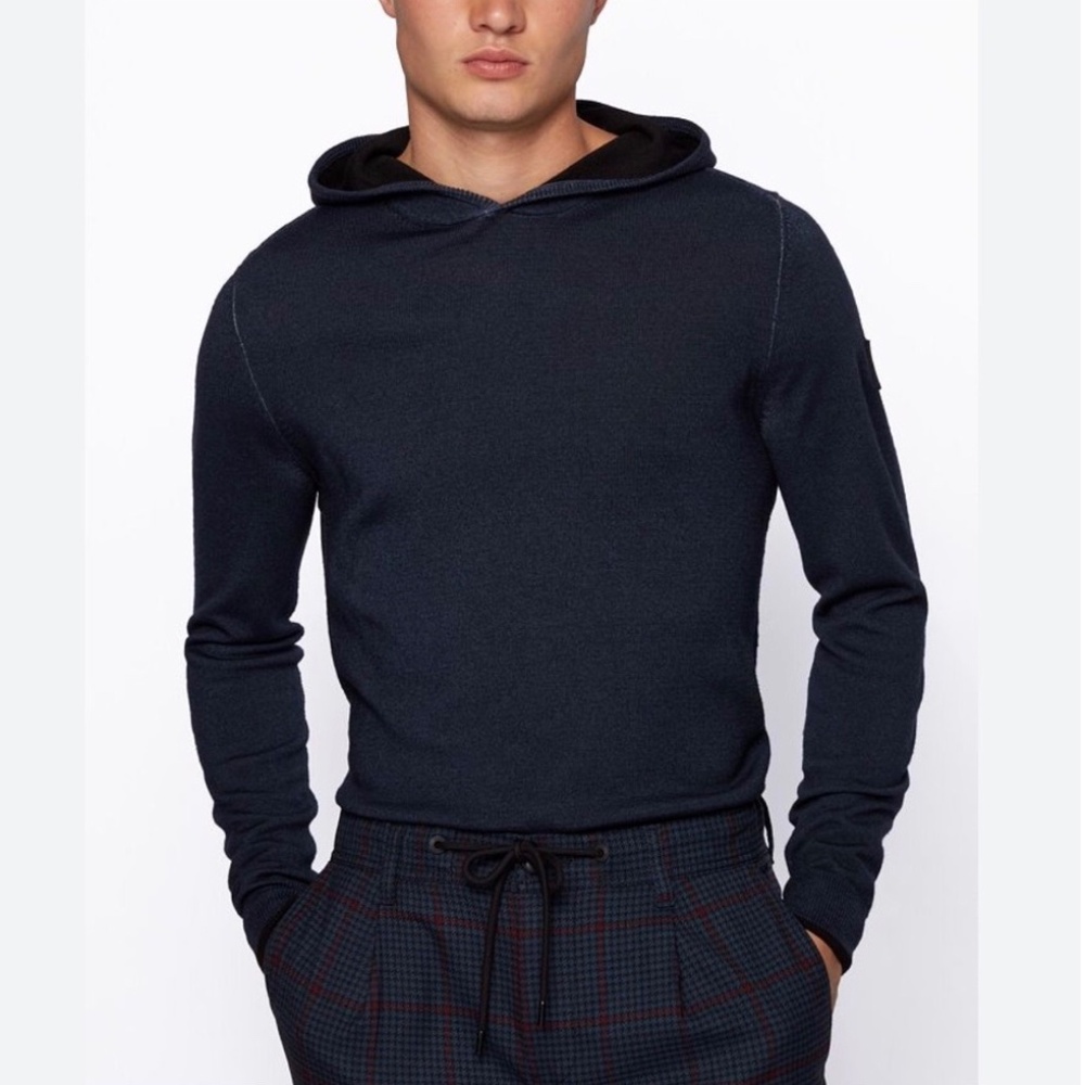 NEW Hugo Boss Men’s Kapuko Regular Fit Virgin Wool  Sweater
